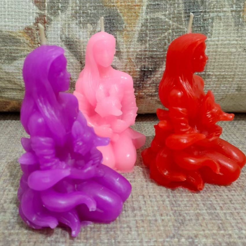 Featured Nine Tail Handmade Thai Wax Bottle Nine Tail Fox Candle Fox Solid Same