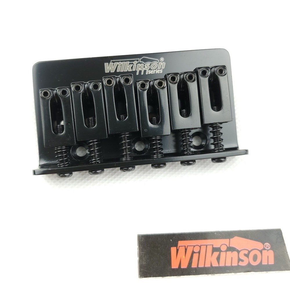 Wilkinson กีตาร์ไฟฟ้าสะพานคงที่ string Thru Bridge Steg Tailpiece ระยะห่างสาย 10.5 มม. WOF01 สีดํา