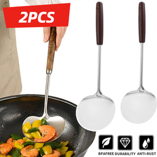 1/2 พีซี สแตนเลสด้ามไม้ พลั่วเห็ดสไตล์วินเทจ, ป้องกันการกระเ…