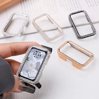 Hard Edge Diamond Encrusted PC Case สําหรับ Huawei band 11 11Pro 10 9 8 สมาร์ทฝาครอบป้องกันอุปกรณ์เสริม