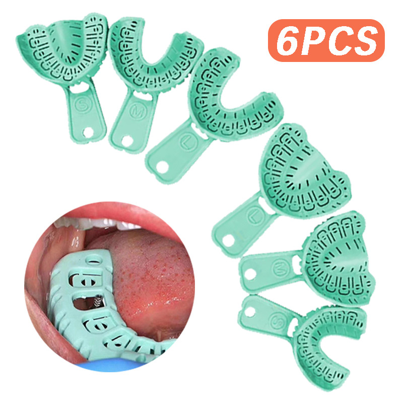 Denspay 6 ชิ้น/เซ็ตทันตกรรม Impression ถาดพลาสติก S/M/L ทันตกรรม Implant ถาดเต็มปากที่ถอดออกได้บางส่วนแม่พิมพ์ถาดง่ายพับ ราคา ถูกที่สุด ดีลบีเคเค รูปภาพหลัก