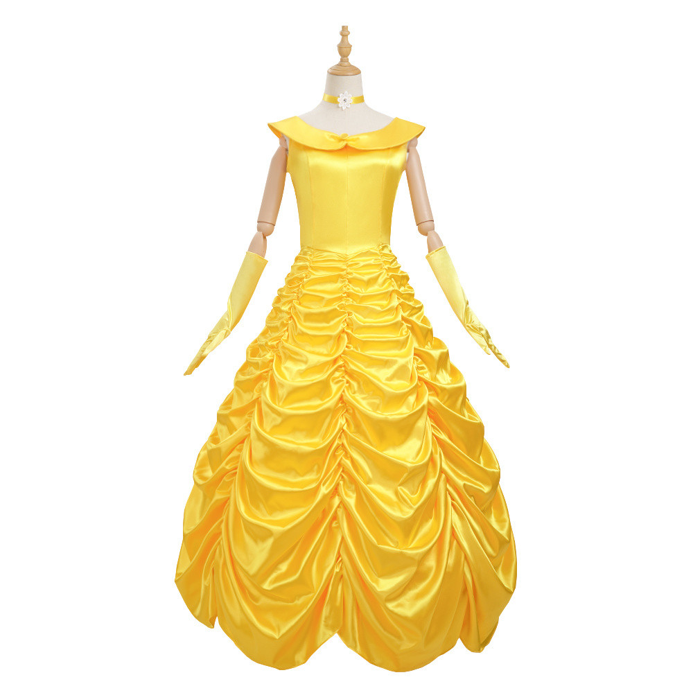 [Spot] Halloween Beauty and The Beast cos ชุดเจ้าหญิงเบลล์ชุดการแสดงบนเวทีเจ้าหญิงเบลล์เสื้อผ้าผู้หญ