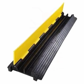 【การจัดส่งในพื้นที่】ยางลูกระนาด ขนาด 100x25x4cm. ป้องกันสายเคเบิล/สายไฟ/สายยาง 2 ช่อง แบบจิ๊กซอว์