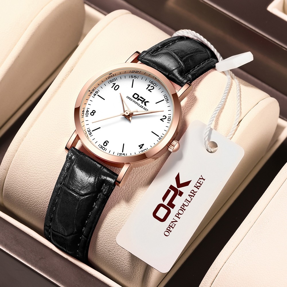 OPK นาฬิกาผู้หญิงสร้อยข้อมือหนังกันน้ํา Luminous Luxury Orient Elegant