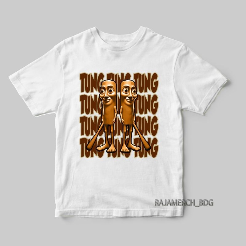 👕 Tung TUNG SAHUR CHILDRENS เสื้อยืด CHARACTER TUNG SAHUR 100-150