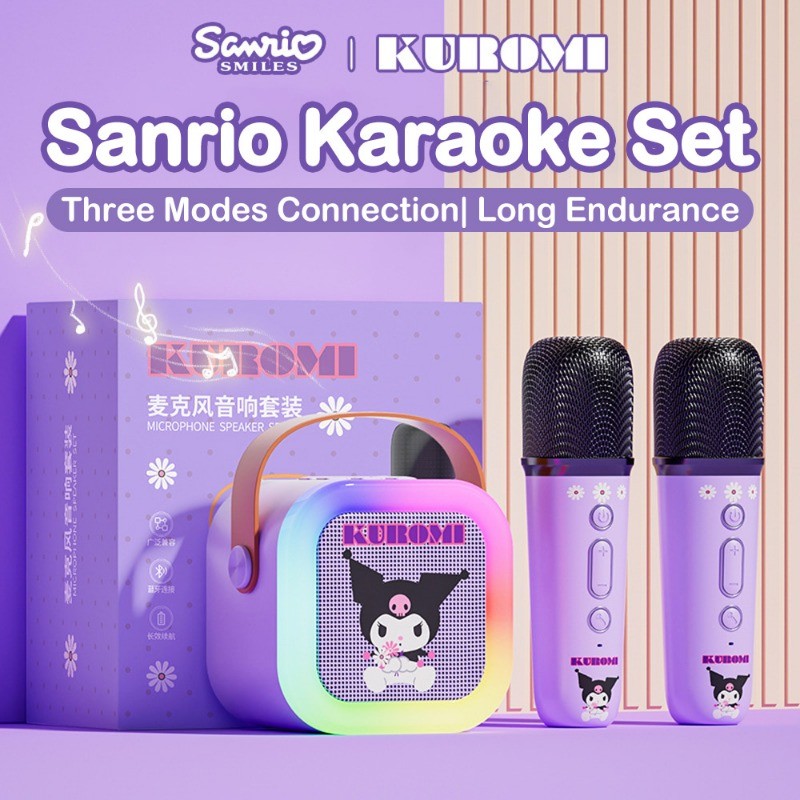 Sanrio ML-07 ลําโพงบลูทูธ 5.4 พร้อมไมโครโฟน Kuromi Melody Cinnamoroll ครอบครัวคาราโอเกะ Long Endurance Lossless คุณภาพเสียงน่ารักมินิแบบพกพาลําโพง