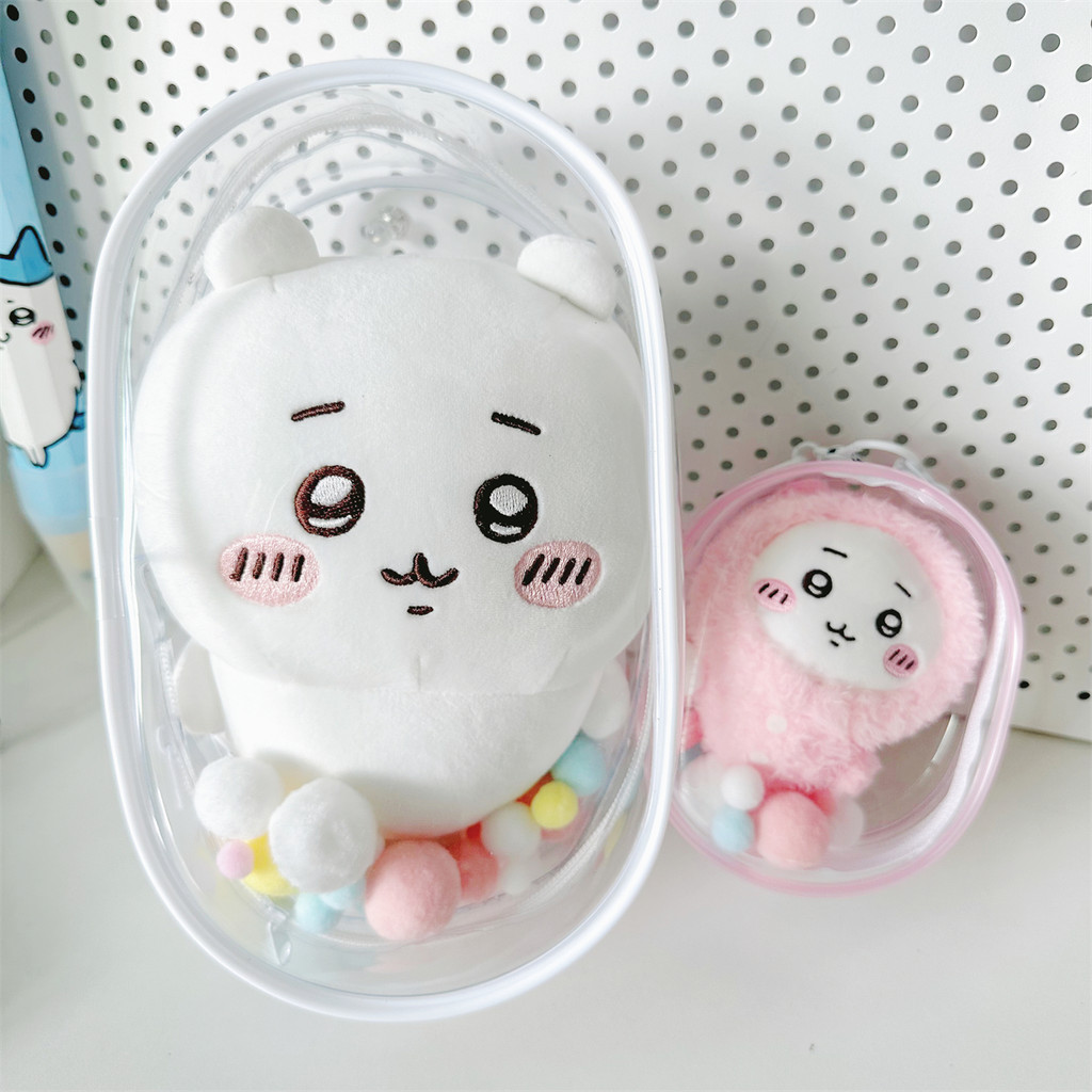 High-value pvc โปร่งใสตุ๊กตากระเป๋า 10 ซม.ปวดกระเป๋าผ้าฝ้ายตุ๊กตา 15 ซม.20 ซม.Outing เดินกระเป๋าเด็ก