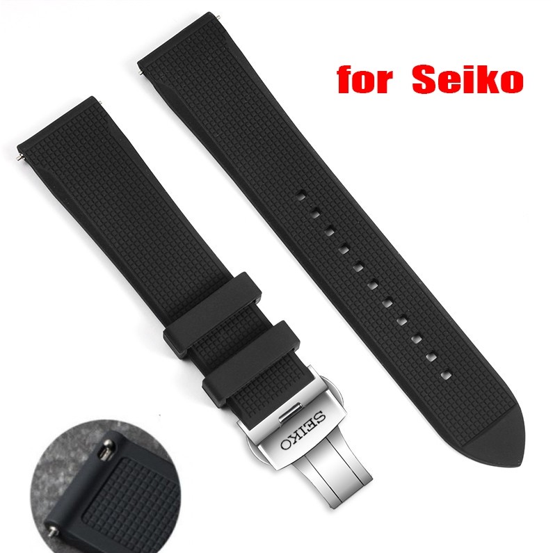 สายซิลิโคนสำหรับนาฬิกา SEIKO 5 Sports Diver ขนาด 14/16/18/19/20/21/22/24 มม. - กันน้ำและกันเหงื่อ สายยางสำหรับนาฬิกาซีรีส์ Navigator สำหรับผู้ชาย ทนทาน แบบปลดเร็ว