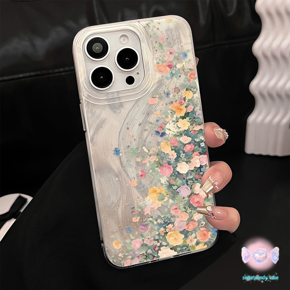 🍒จัดส่งในพื้นที่🍒 เคสมีความเงางามของขนนก พุ่มไม้กุหลาบที่สว ห่วงโซ่ สําหรับiPhone16 15 14 13 Pro ProMAX X XS XR 7 8 Plus