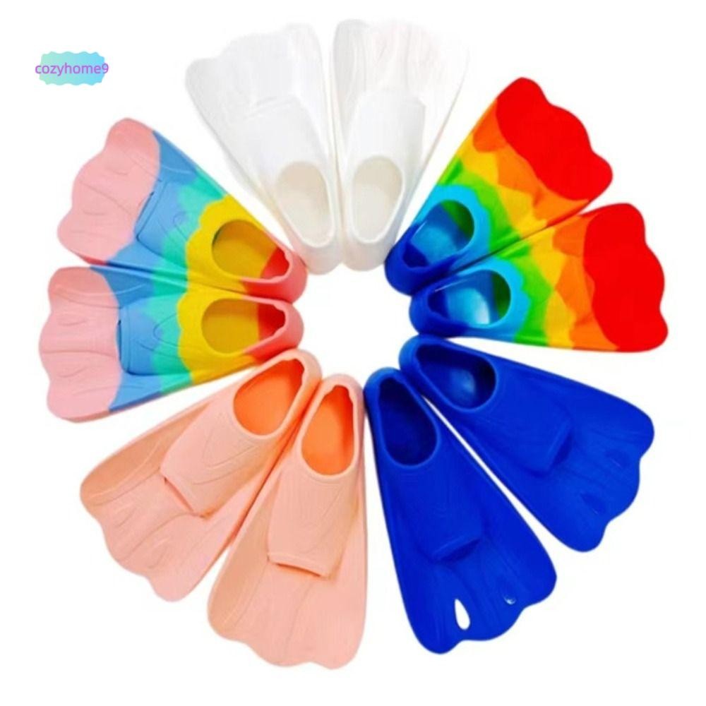 COZYHOME9 Swim Fins สําหรับผู้เริ่มต้น Rainbow สี Fins สําหรับว่ายน้ํา Flippers สําหรับดําน้ําดูปะกา