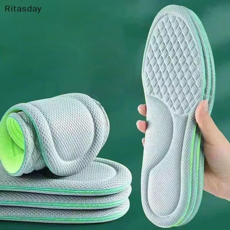 Ritasday 2PCS ฟุต Orthopedic Shoe Sole Running Soft Memory Foam Insoles สําหรับรองเท้าผู้ชายผู้หญิงระงับกลิ่นกายดูดซับเหงื่อนวดกีฬาพื้นรองเท้าใหม่