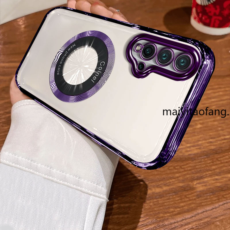 ปลอก หัวเว่ย โนวา 5ที เคสโทรศัพท์ กันกระแทกโปร่งใสฝาครอบป้องกันที่มีขอบทองอ่อนและแม่เหล็กดูดฝาครอบแหวน