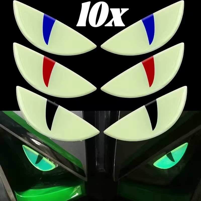 1/3/5 คู่ Luminous Cat Eye สติกเกอร์รถ - 3D Demon Eyes รถจักรยานยนต์ Night Light คําเตือนตกแต่ง Decal