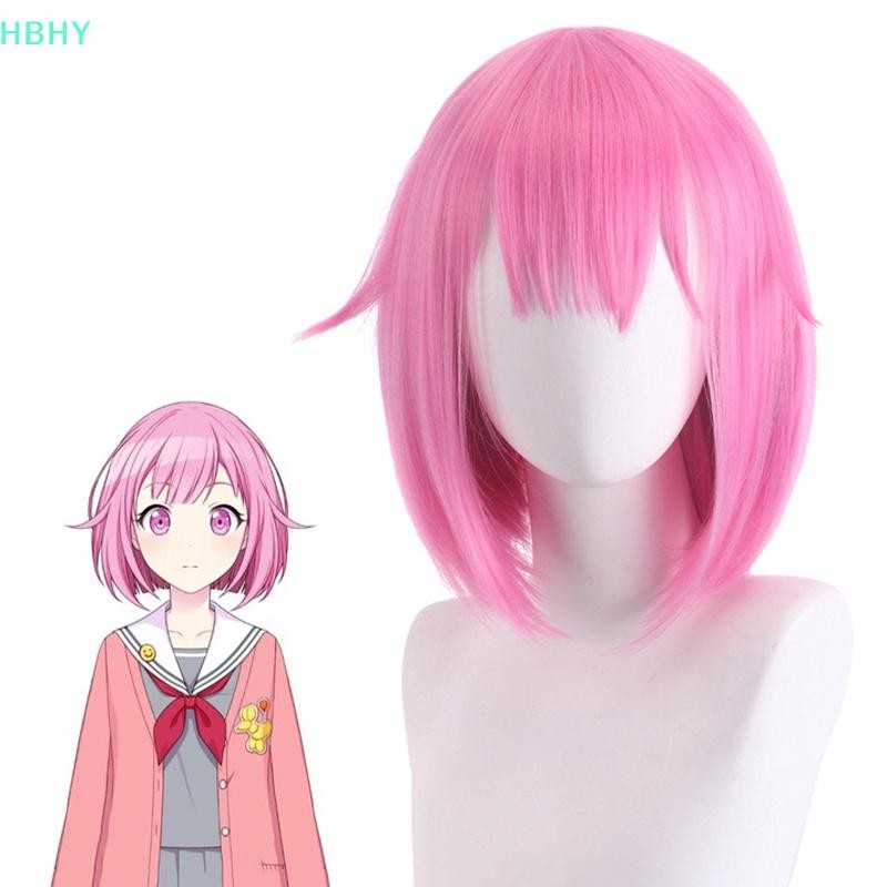HB อะนิเมะ Ootori Emu คอสเพลย์วิกผม 28 ซม.สั้น Dark Pink Wigs ทนความร้อน Perucas ผมสังเคราะห์HY