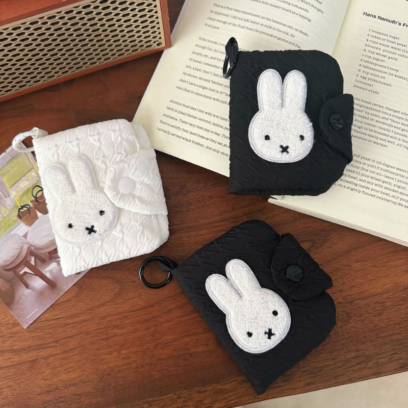 กระเป๋าใส่เหรียญกระต่ายน่ารัก Miffy Rabbit Simple หูฟังกระเป๋า Retro Storage กระเป๋าใส่เหรียญ ID Card Multi-Layer Card Holder ราคา ถูกที่สุด ดีลบีเคเค