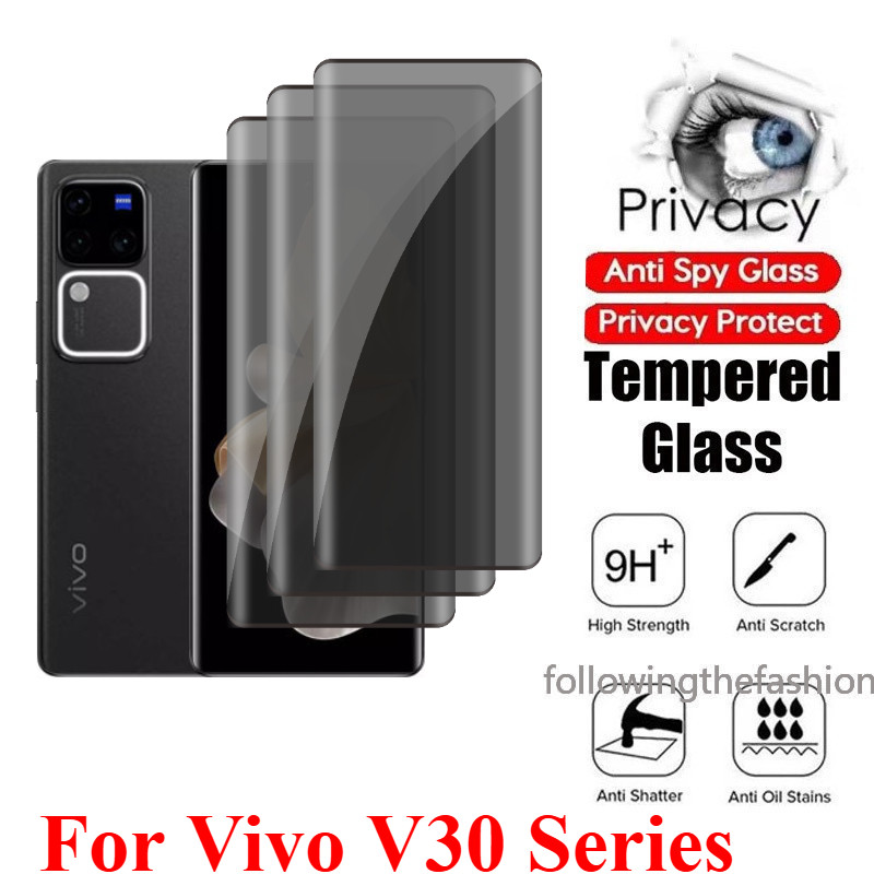 3 ชิ้นป้องกันหน้าจอความเป็นส่วนตัวสําหรับVivo V30 Pro 5G vivo V30 V30 Pro V27 V27 Pro V30e V25 Pro 4G 5Gคลุมทั้งหมดกาวส่วนตัวกระจกนิรภัยป้องกันฟิล์มAnti Peeping