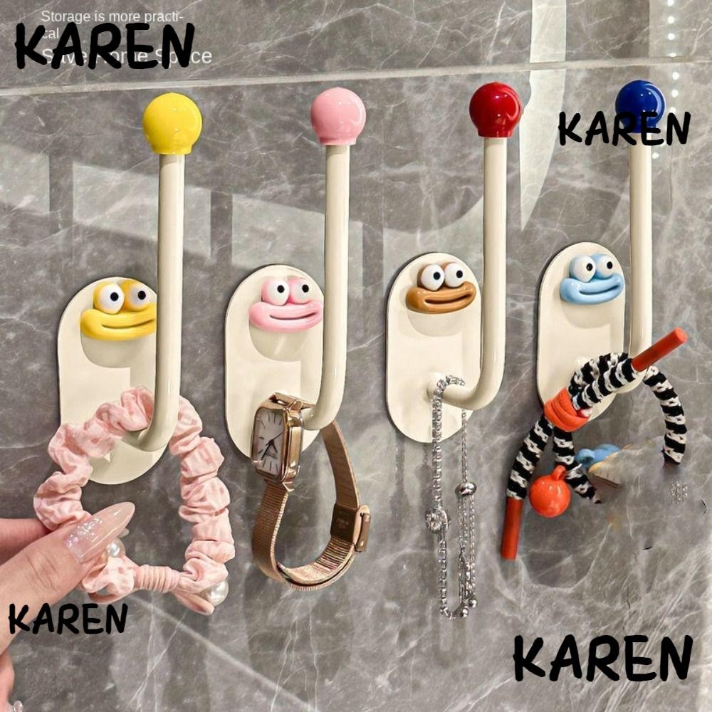 ตะขอถ้วยดูด KAREN ตะขอแขวนอาบน้ําตะขอติดผนังแบบใช้ซ้ําได้คุณภาพสูง Punch Free Traceless Storage Hanger Kitchen