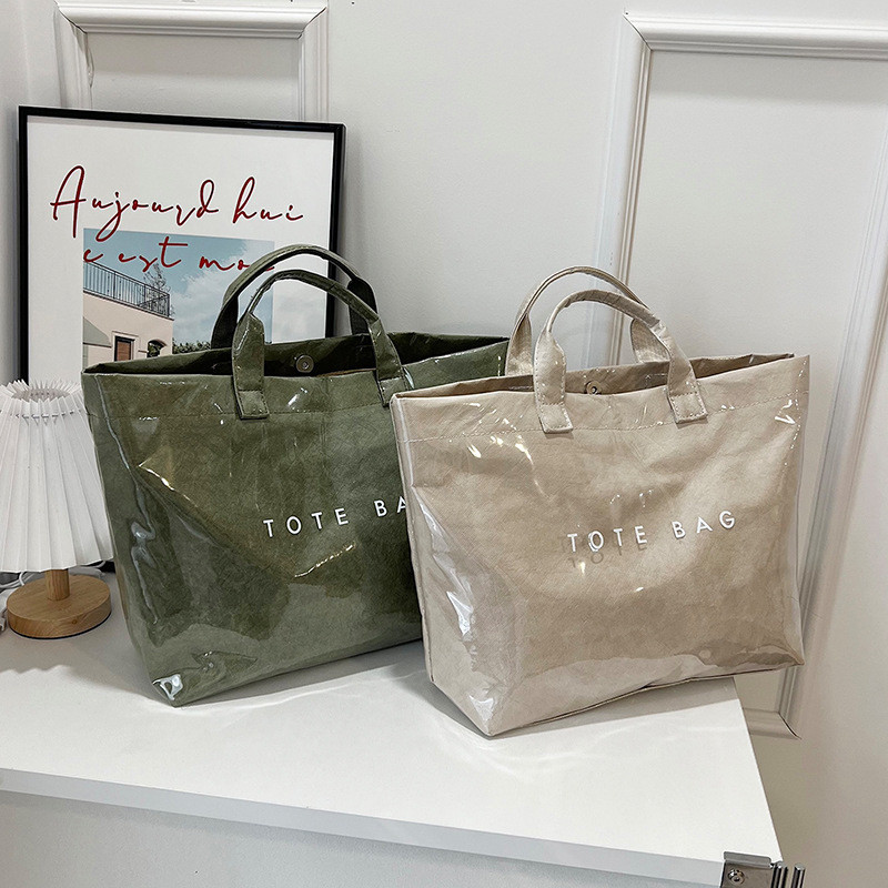 C&K ใหม่แฟชั่นอเนกประสงค์ Ins อินเทรนด์กระเป๋าถือลําลองออกแบบ Commuter Tote - รูปที่ 6