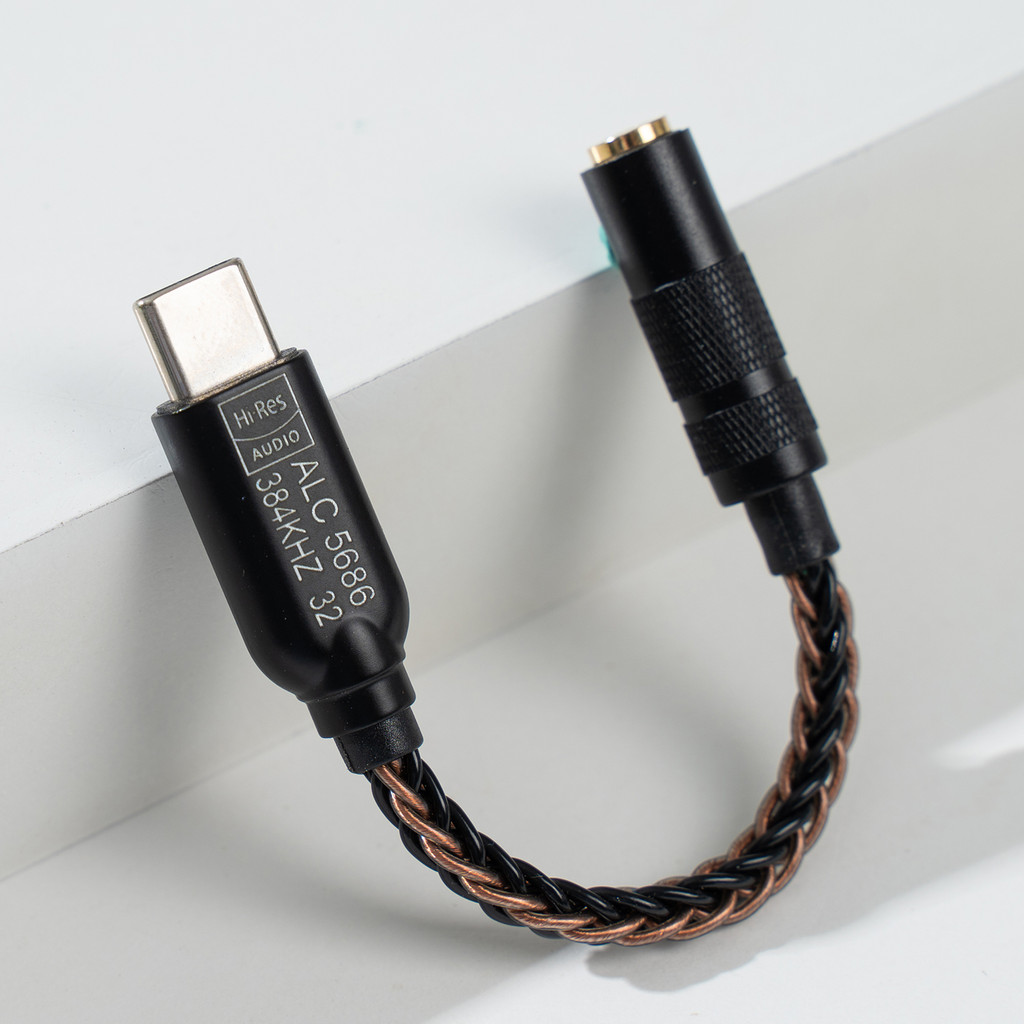 Realtek ALC5686 USB-C ถึง 3.5 มม.DAC หูฟังเครื่องขยายเสียงดิจิตอลถอดรหัสและอะแดปเตอร์ Hifi Dac Type-C ถึง 3.5 มม.