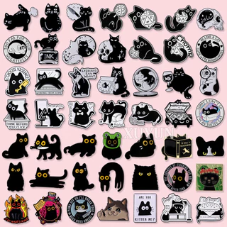 100รูปแบบแมวน่ารักการ์ตูนเข็มกลัดตลกแมวดําสัตว์โลหะ Bagdes เสื้อผ้า Pin เครื่องประดับของขวัญสําหรับแมวคนรัก