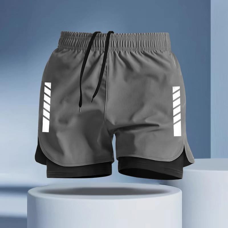 กางเกงขาสั้น ระบายอากาศ แห้งเร็ว สีเทา เหมาะกับการวิ่ง เล่นกีฬา เข้าฟิตเนส เข้าได้กับทุกชุดไซซ์ ดำ/เทา