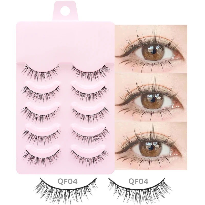 5 คู่ธรรมชาติมังงะ Lashes Eyes Lashes ขนตายาวปลอม Lashes อะนิเมะ Wispy Strip แต่งหน้า