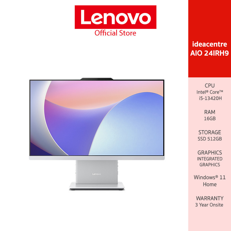 [ผ่อน 0%]Lenovo IdeaCentre AIO 24IRH9(F0HN009MTA) Intel I5-13420H 16GB SSD 512GB 23.8" IPS