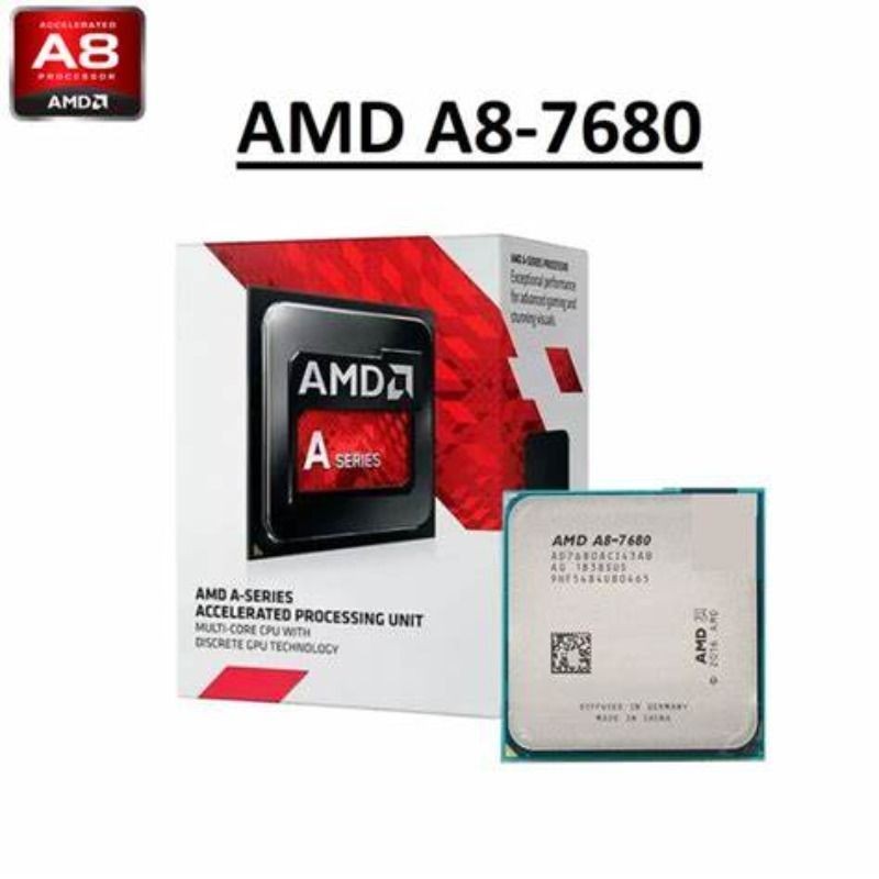 AMD APU A8 7680 CPU Quad-Core กล่องใหม่เอี่ยมพร้อมพัดลมคอลเลกชัน CPU ความบันเทิงสํานักงานที่มีประสิท