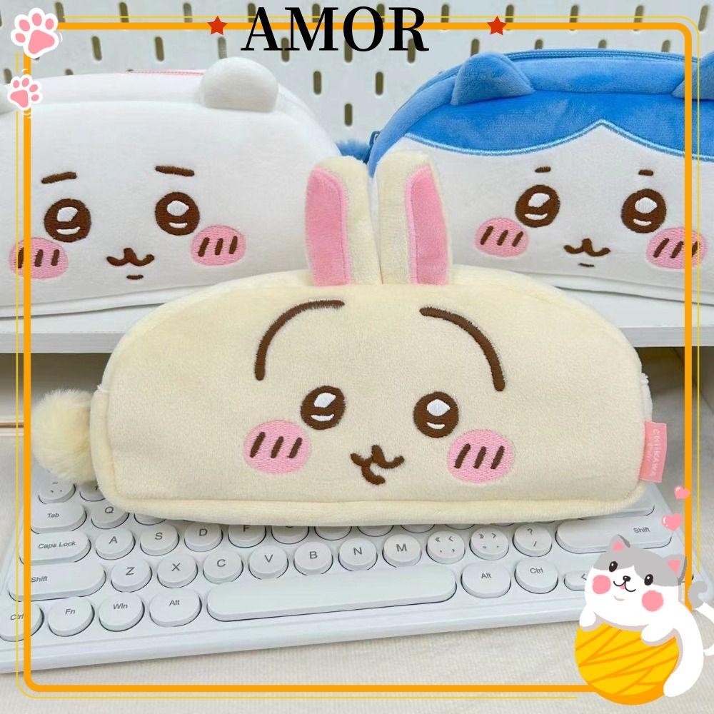 กระเป๋าปากกา AMOR, ดินสอตุ๊กตาความจุขนาดใหญ่, การ์ตูน Chikawa/Usagi/Hachiware กระเป๋าเครื่องเขียนเด็กชาย/หญิง
