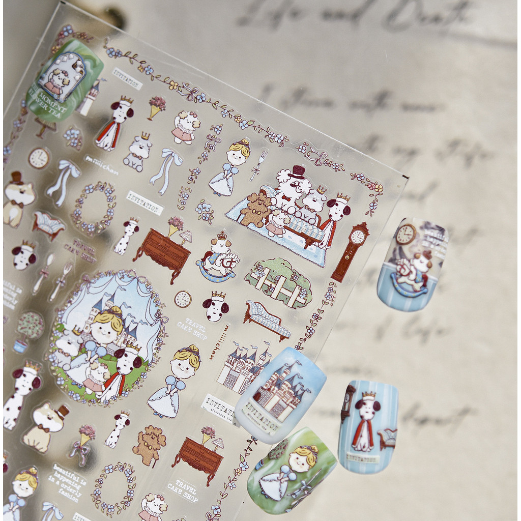 [Meow.Sensei] tomoni Thin Tough Barking Family Nails Stickers Cute Cartoon Children Creative Stickers Alice Dog Material - รูปที่ 7