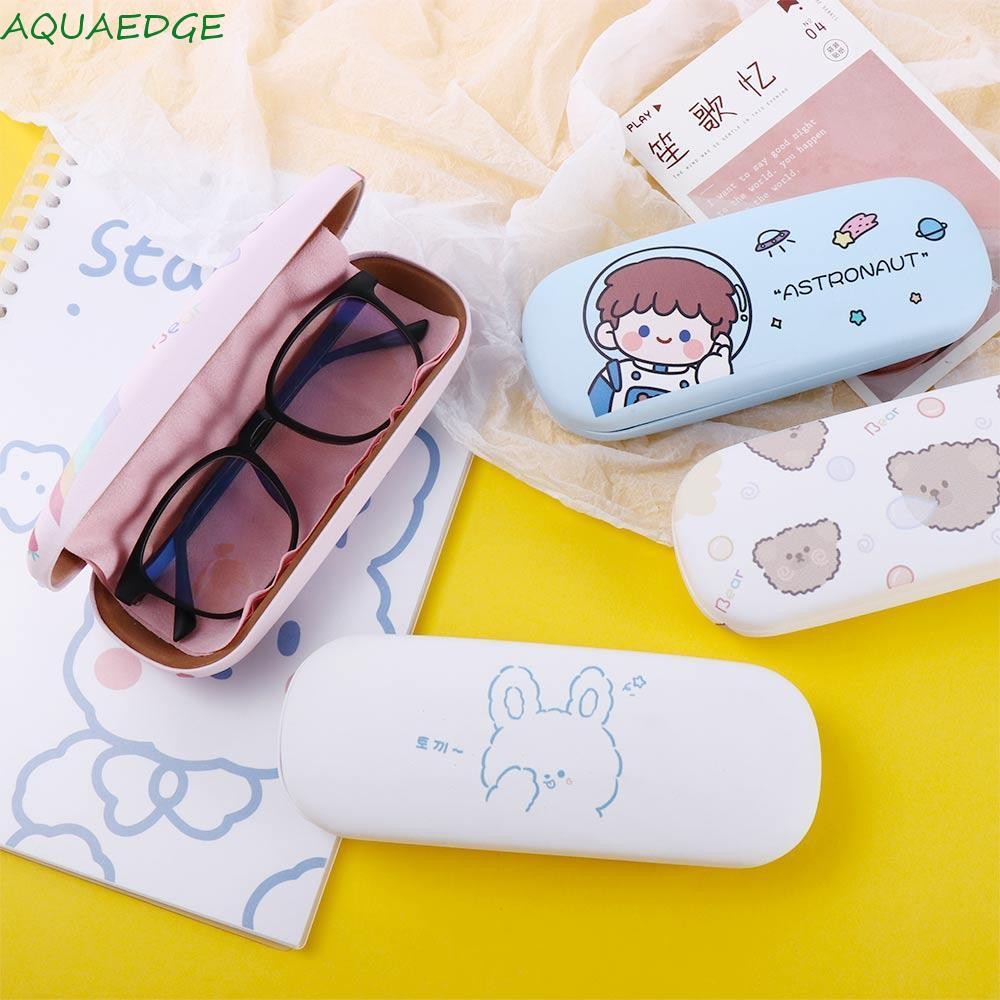 Aquaedge กล่องแว่นตาวัยรุ่นน่ารักการ์ตูน Square แว่นตากระเป๋าผู้หญิงแว่นตาอ่านหนังสือ