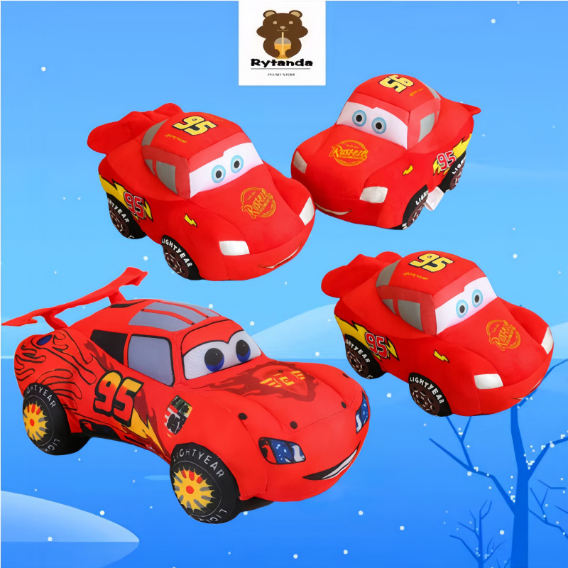 In Stock lightning McQueen Plush Toy Fun McQueen Race Car ตุ๊กตาตุ๊กตาการ์ตูนรถตุ๊กตาของเล่นนุ่มเด็ก