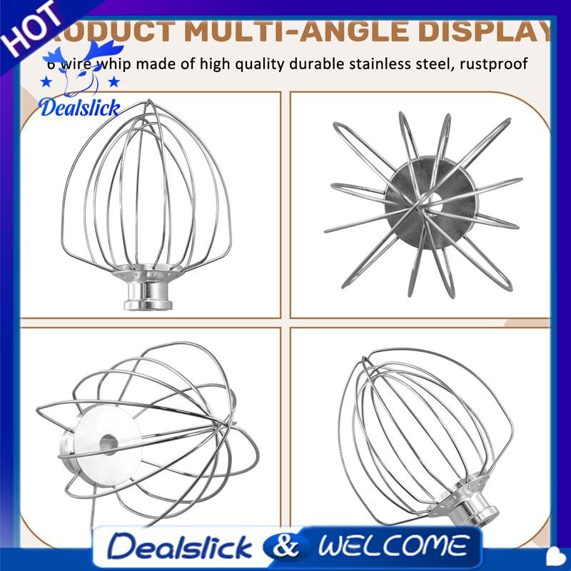 หัวตะกร้อตีไข่สำหรับเครื่องผสมอาหาร KitchenAid พร้อมหัวเอียง สเตนเลสสตีล (ทดแทน K45WW) - รูปที่ 5