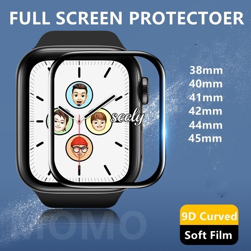 1pcs ฝาครอบ 3D โค้ง Apple Watch 9 8 7 ฟิล์มกันรอยหน้าจอสําหรับ Apple Watch Series 6 SE 5 4 3 49/45/41 มม.44 มม.38 มม.40 เมตร 42 มม.