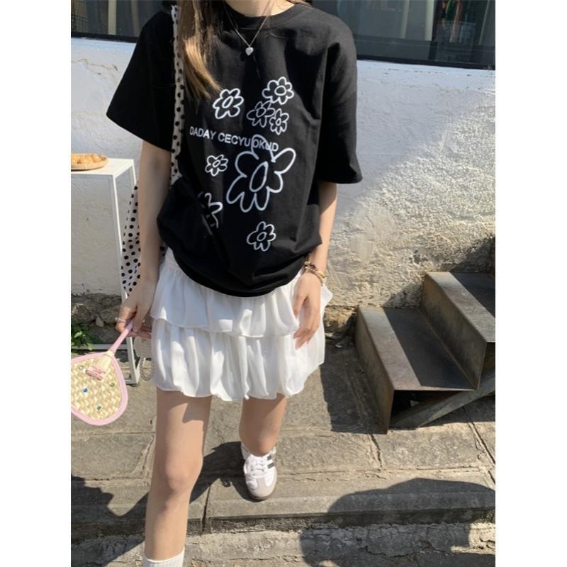เสื้อยืด โอเวอร์ไซส์ เสื้อยืดเกาหลี ผ้าคอตตอน100% เสื้อยืด เดซี่ตัวน้อย ใส่สบายจ้า เนื้อนุ่ม S-3XL