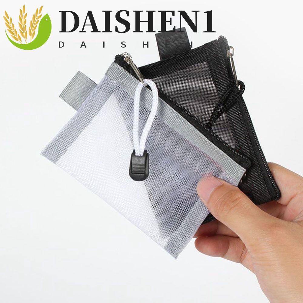 Daishen1 กระเป๋าตาข่ายไนล่อนใส ขนาดเล็ก สําหรับใส่บัตรเครดิต เครื่องสําอาง
