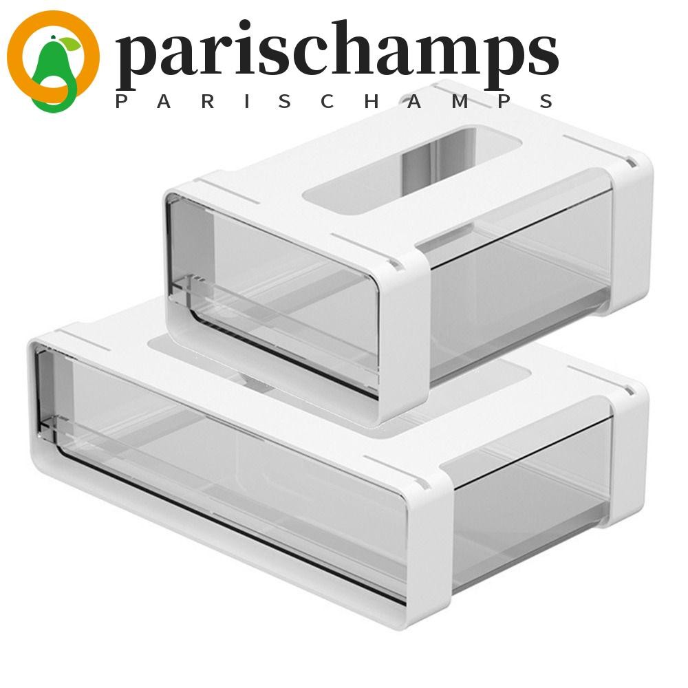 Parischamps ลิ้นชักใต้โต๊ะ, อุปกรณ์จัดเก็บตู้แบบสไลด์แบบมีกาวในตัว, ทนทานประหยัดพื้นที่ที่แนบได้ไม่มีการเจาะกล่องเก็บโต๊ะบ้าน