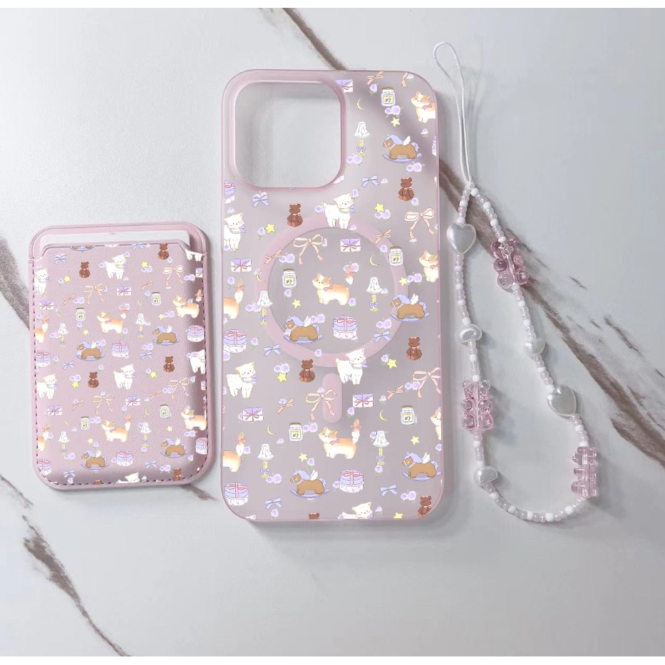 3pcs รูปแบบม้าหมุนน่ารักปลอกเหมาะสําหรับ Iphone 11promax 16pro 16promax X XR XSMAX 12 13 14 15 pro max ผู้หญิงปลอกฝาหลัง 14promax 15plus