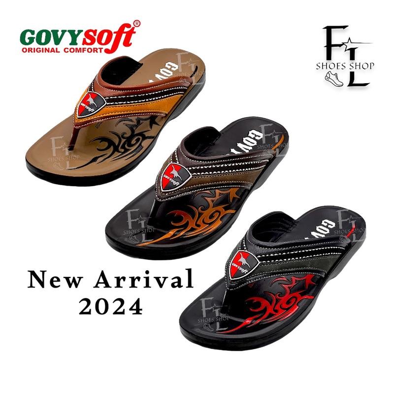 Govysoft PU รุ่น 1529 ဖိနပ် ယောက်ကျား  ခြေညှပ်ဖိနပ် ဖိနပ်အထူboy ဖိနပ်ထိုင်း รองเท้าแตะ รองเท้าแตะแบบคีบ รองเท้าผู้ชาย