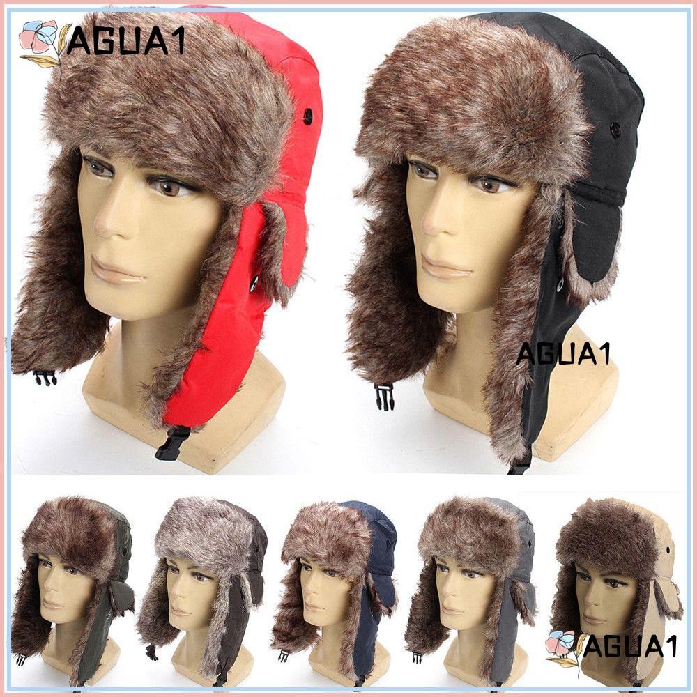 Agua1 หมวกกันหนาว Outdoors Earflap หมวกสกีขนสัตว์