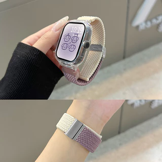 2 in 1 Case + Strap สําหรับ Redmi Watch 5 Active สมาร์ทวอท์ชไนลอนถักสายรัดข้อมือแบบปรับได้ Redmi Watch 5 Lite สายนาฬิกาเข็มขัดอุปกรณ์เสริม