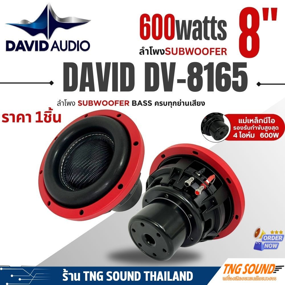 สายD..I.Y DAVID AUDIO DV8165 ลำโพง ดอกซับ ซับวูฟเฟอร์ 8นิ้ว โครงเหล็กหล่อ วอยซ์คู่  แม่เหล็กนีโอ2ชั้