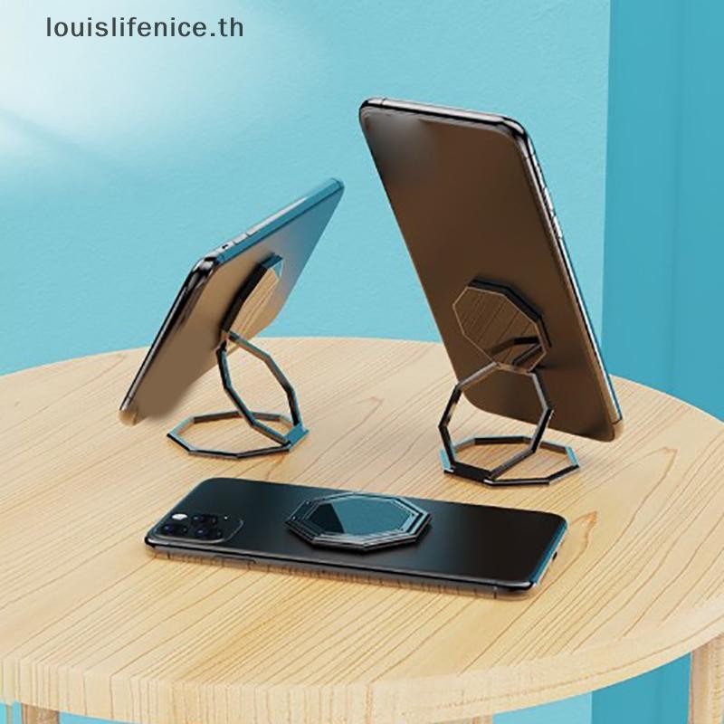 Lnth ที่วางแหวนโทรศัพท์ ขาตั้งนิ้วโลหะ หมุนที่ยึดรถ Grip ขาตั้งเดสก์ท็อปแบบพับได้ สมาร์ทโฟนบางเฉียบ HOT