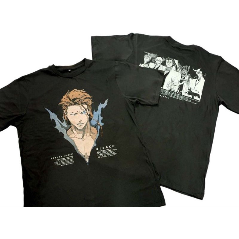 💥พร้อมส่ง💥เสื้อยืดสไตล์ใหม่ เสื้อยืด BLEACH เทพมรณะAIZEN SOSUKE T Shirt เสื้อยืดลำลอง