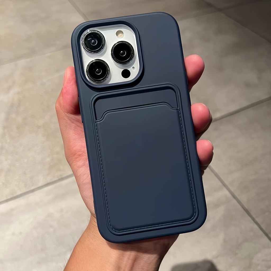 เคสการ์ดป้องกันการตก TPU เหลวสําหรับ iPhone 16 15 11 13 12 14 Pro Max X XS Max Plus