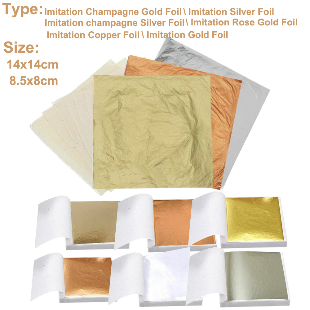 100 pieces of imitation golds, silver, coppers foil, DIY resin candle, gypsum craft, leaf home decoration, gilded sheet, art nail decoration