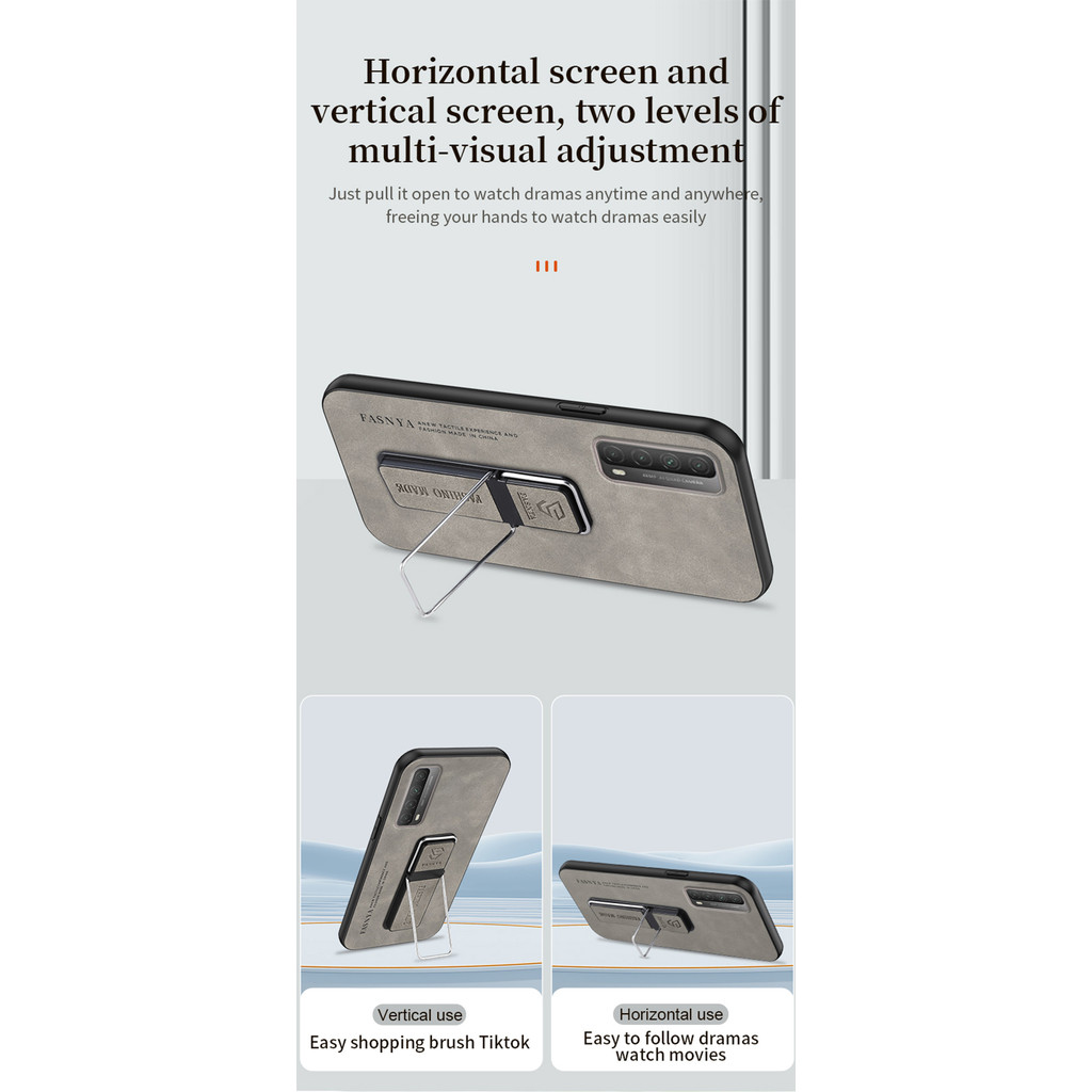 สําหรับ Huawei Y7A เคสโทรศัพท์หนังนิ่มหนังแกะหรูหราพร้อมที่ยึดในรถยนต์แบบแม่เหล็กมัลติฟังก์ชั่น - รูปที่ 4