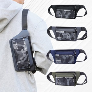 (W84)กระเป๋าคาดอกชายหญิง มี4ซิป ทรงสะพายสวย แต่งลายพลาง