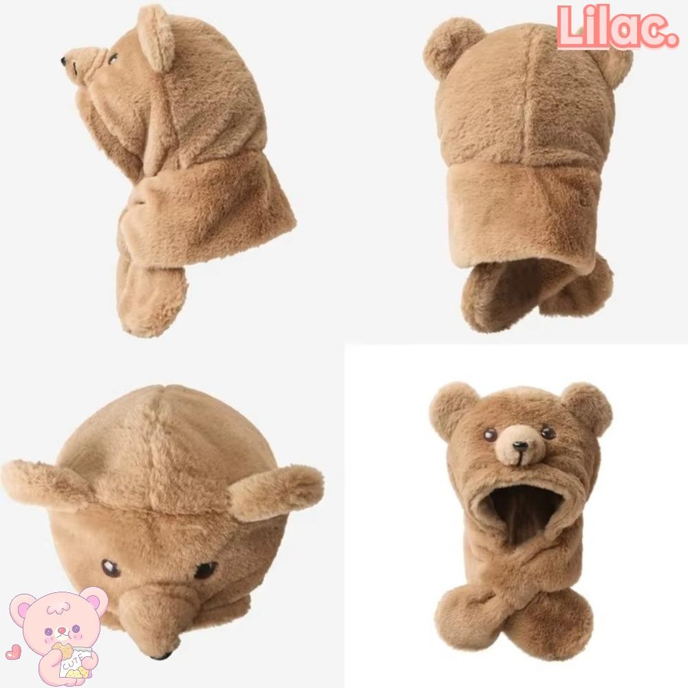 Lilac หมวก Warm Plush, Warm Soft Fluffy Winter Kid Earmuffs, Windproof เลียนแบบกระต่ายขนสัตว์ Plush Fluffy Warm Head & คอ