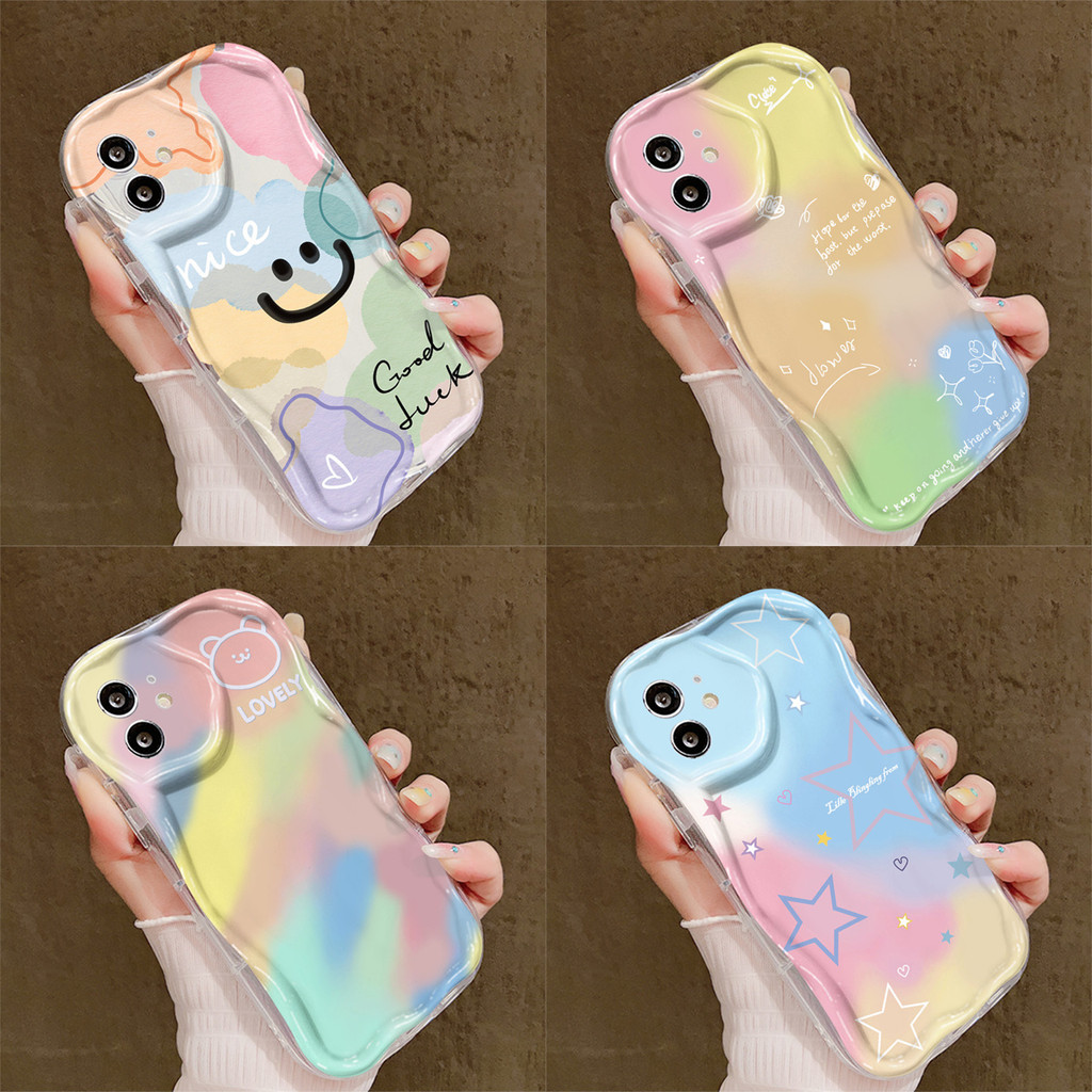 เคส สําหรับ Vivo Y22 Y17S Y11 2019 Y21 Y20 Y15S Y19 Y16 Y12A Y75 Y30 Y56 4G 5G คลื่น รอยยิ้ม กันกระแทกการป้องกันเลนส์